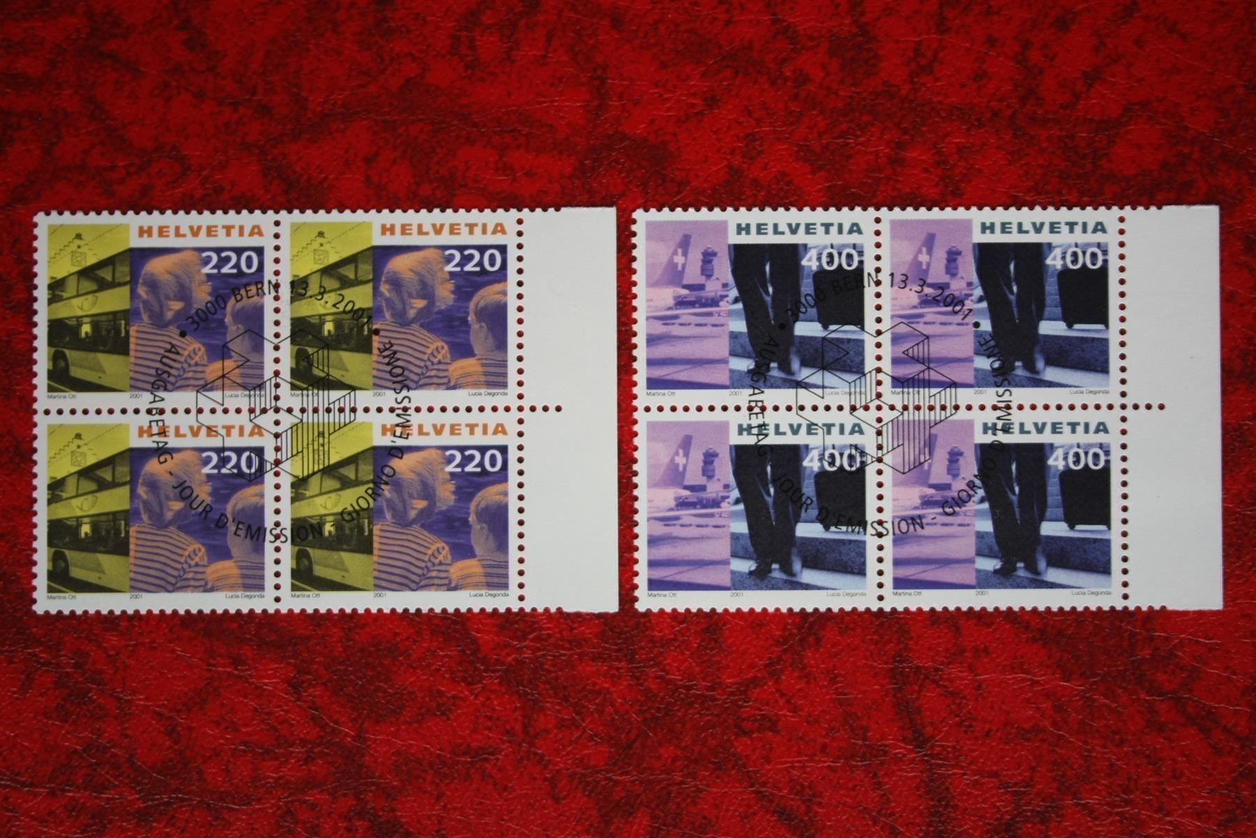 Alle Briefmarken: 2001: 1020+1021 4er-Block ET. mit Gummi – Neu (gemäss Beschreibung) aus Deitingen von Lglobi
