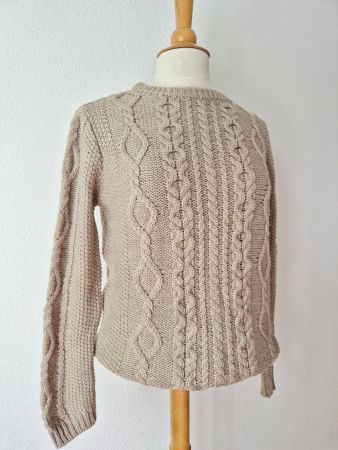 PULLOVER PULLI NAVYBOOT M 38 ZOPFMUSTER ALPACA WOLLE BEIGE