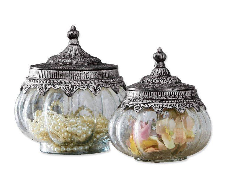 2 Stück Nachfüllbare Glasdosen 50 Ml Mit Schraubdeckel – Rosa Glas, Schwarzer Deckel, Innen Gepolstert