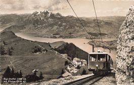 Rigi Staffel (SZ) Rigi Bahn mit Blick auf den Pilatus