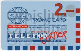 2 CHF Orbisline PROMOCARD - seltene Prepaid Telefonkarte