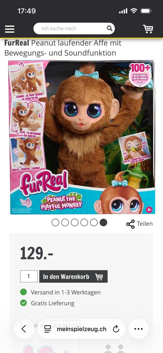 Puppen: FurReal Peanut laufender Affe mit Soundfunktion – Gebraucht aus Trimbach von Elcid163 5