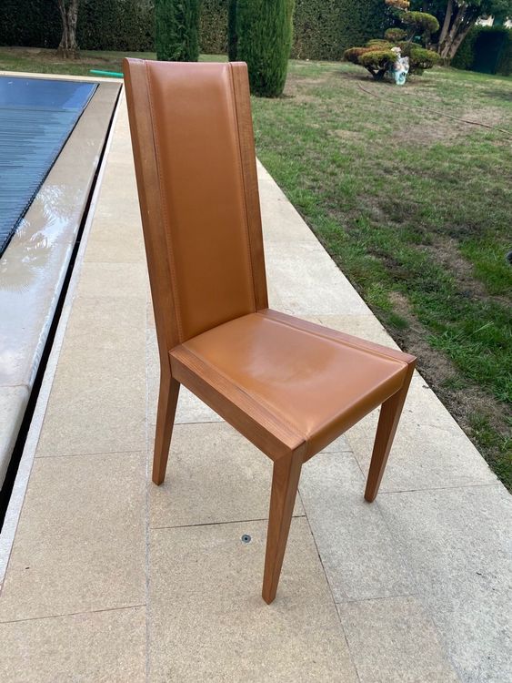 8 chaises Roche Bobois - Bois & Cuir - Design - Luxury | Kaufen auf Ricardo