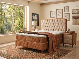Bequemes und modernes Bett mit Matrazte(120x200 bis 200x200)