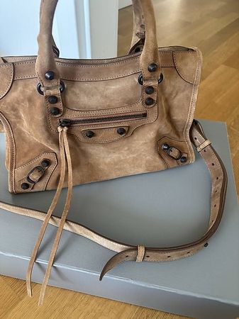 Mini Sac Balenciaga city en daim 2025