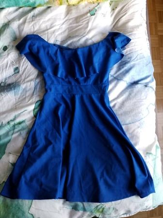 schönes Saphir Blau Cocktailkleid Freizeitkleid Grösse M
