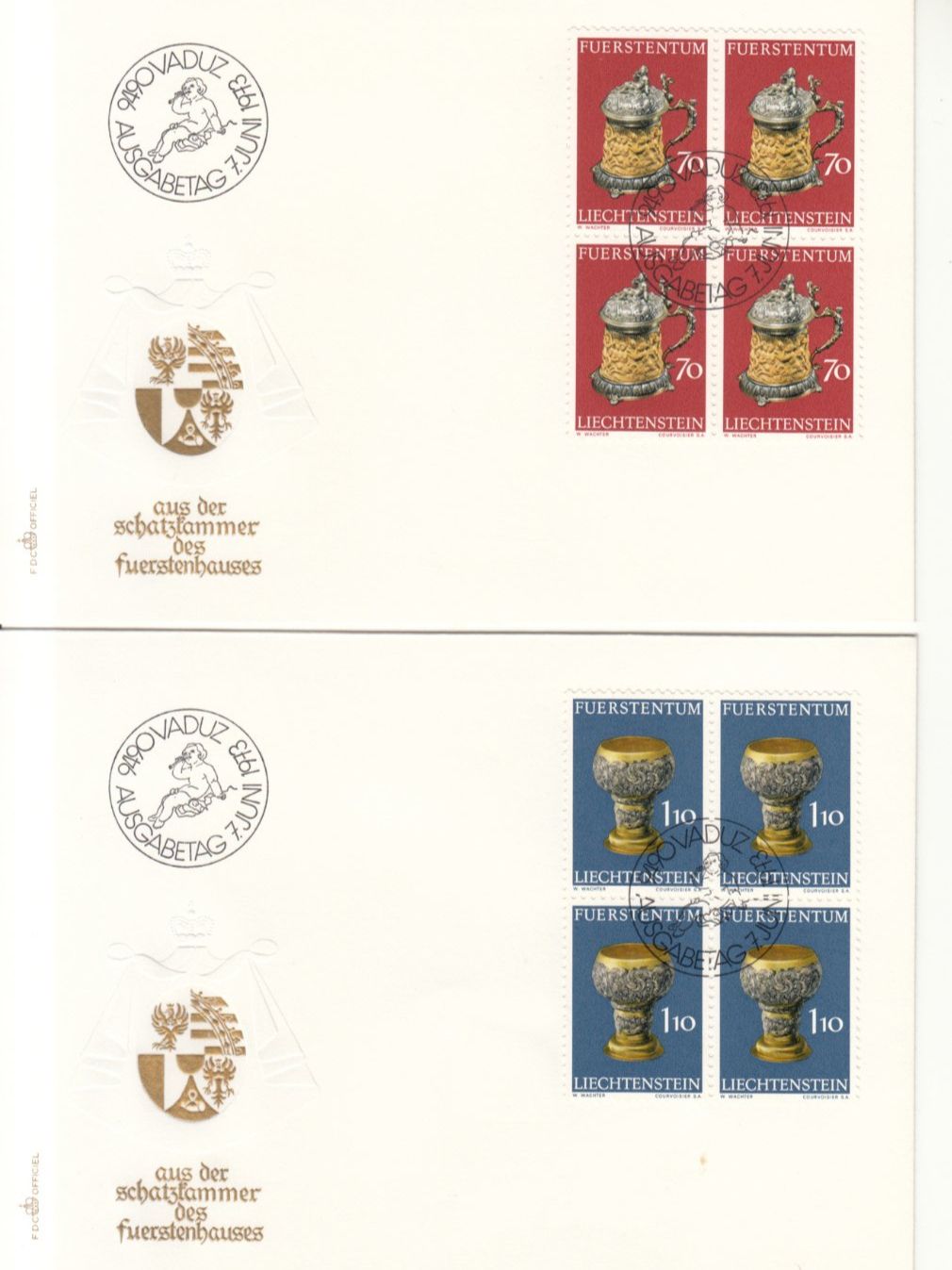 Tutti i francobolli: LBK 528 - 530 im 4er-Block FDC – Usato da Bürglen TG venduto da StampGraf 2