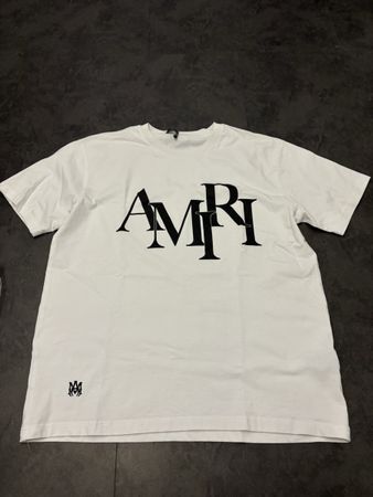Amiri T-Shirt weiss mit schwarzem Logo, neuwertig