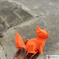 Low Poly Fox 3D Printed Figure – Orange Desk Decor