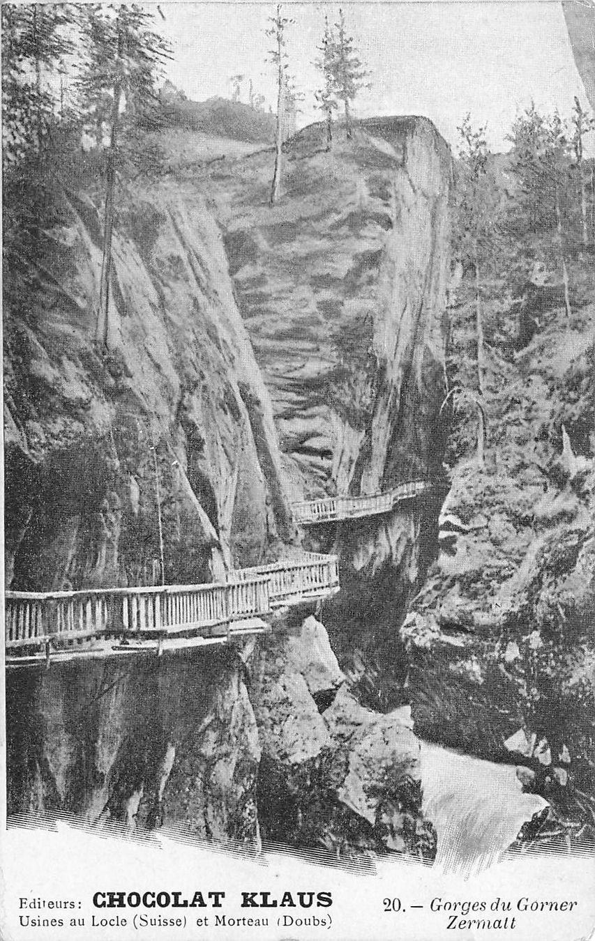 Ansichtskarten: Chocolat Klaus gorges du gorner Zermatt – Gebraucht aus Biasca von Blenio71