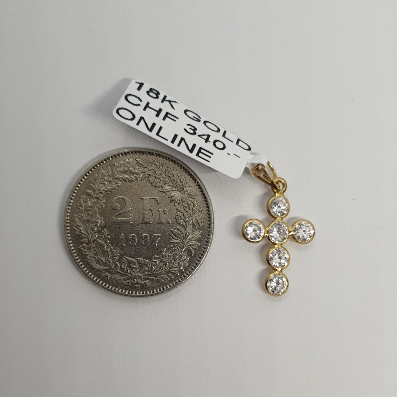 Ciondoli: Echt 18K Gold - Kreuz Anhänger – Usato da Luzern venduto da Goldhaus-Luzern 3