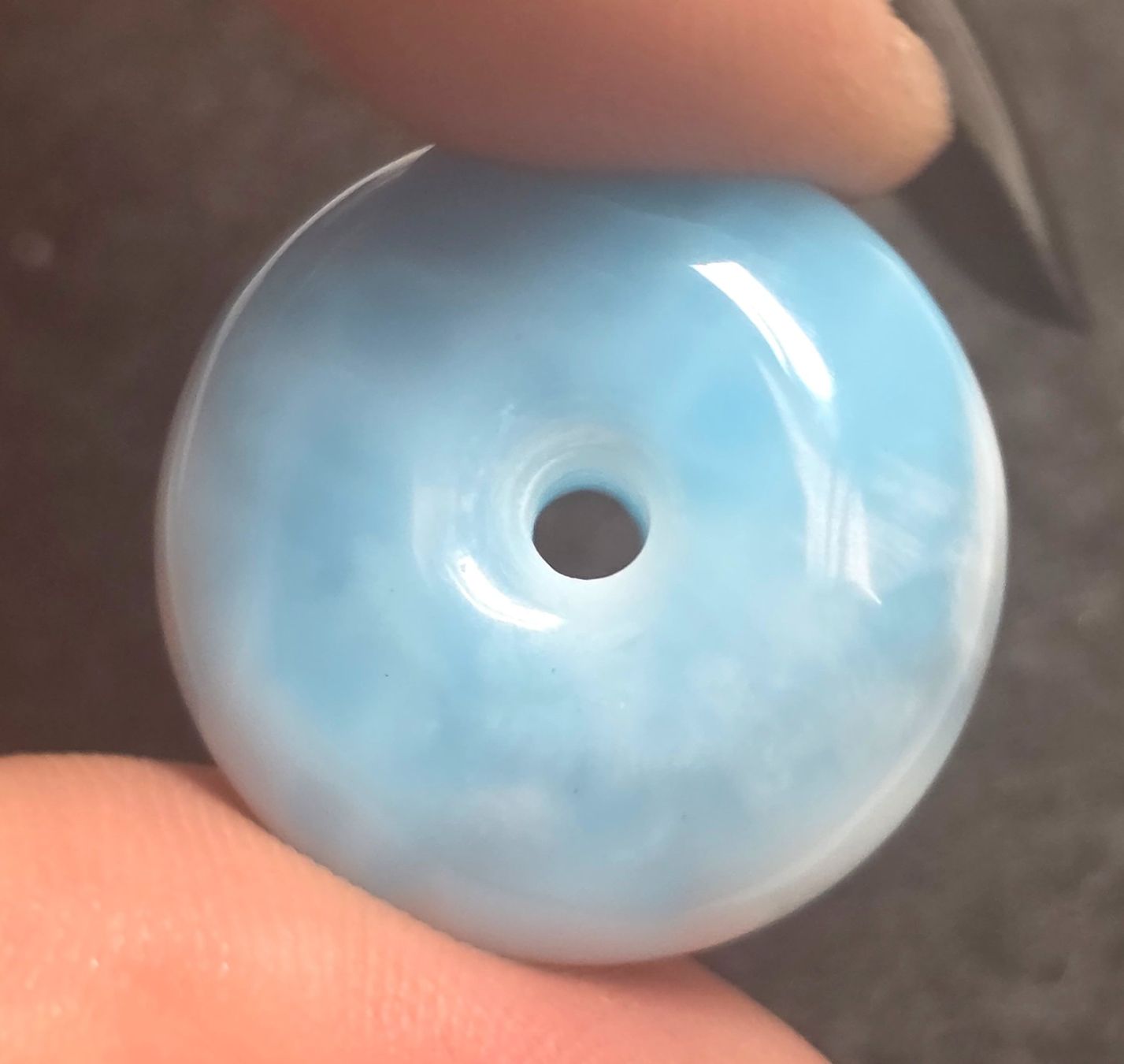 Minerali & Pietre curative: Larimar Pi-Scheibe Anhänger – Nuovo e nell'imballaggio originale da Matzingen venduto da Shay_Crystalz 2