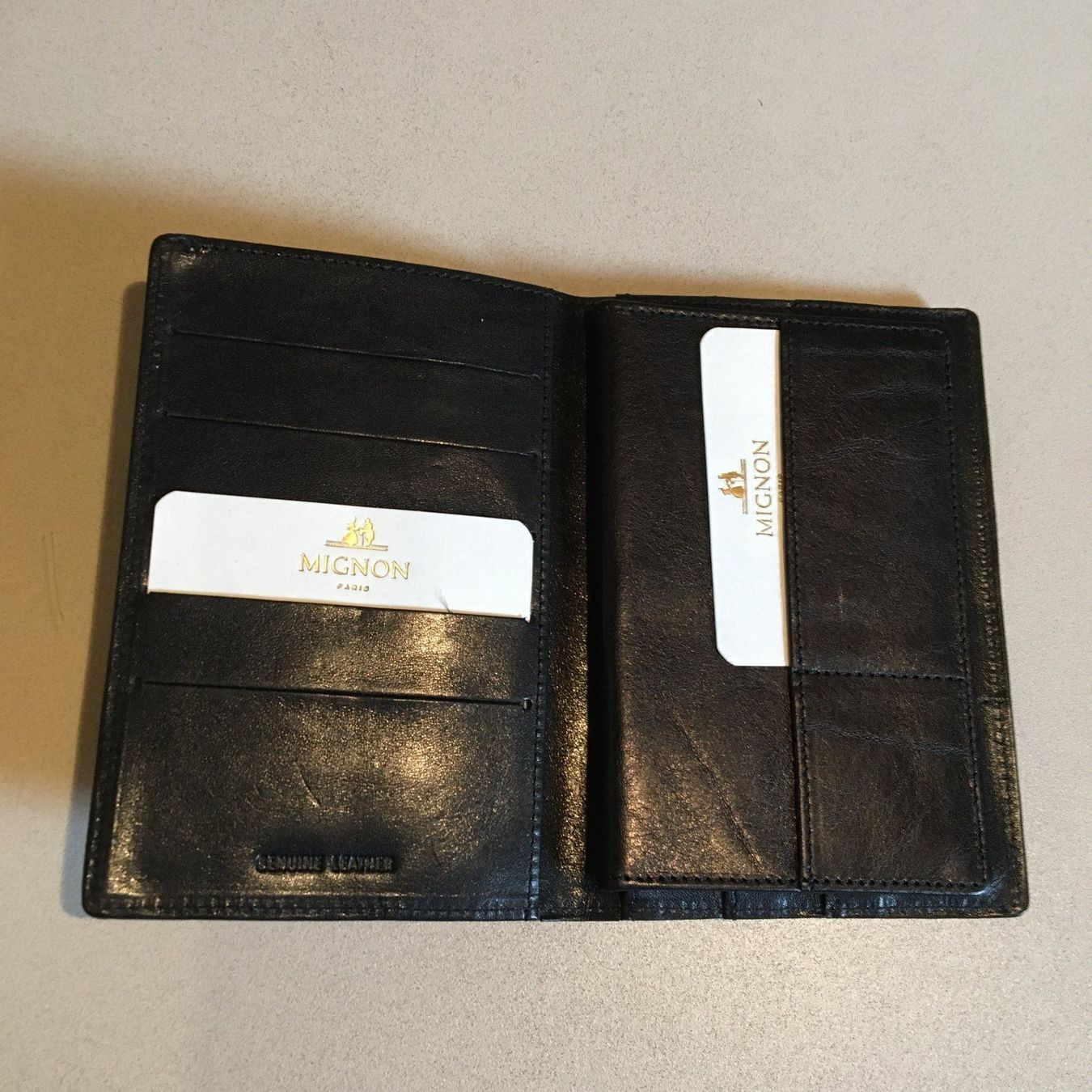 Brieftaschen: Mignon, Paris : portefeuille, cuir noir – Neu (gemäss Beschreibung) aus APPLES von az02 2