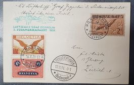 ZEPPELINKARTE - 3. Südamerikafahrt