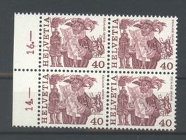 1978, Volksbräuche, Viererblock, Faserpapier **
