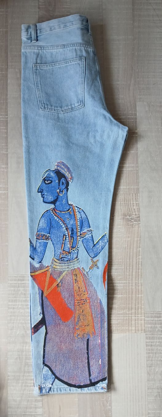 Desigual Jeans: Jean droit-blue DESIGUAL INDIA PRINT – Nuovo e nell'imballaggio originale da Tramelan venduto da Belleza82 2