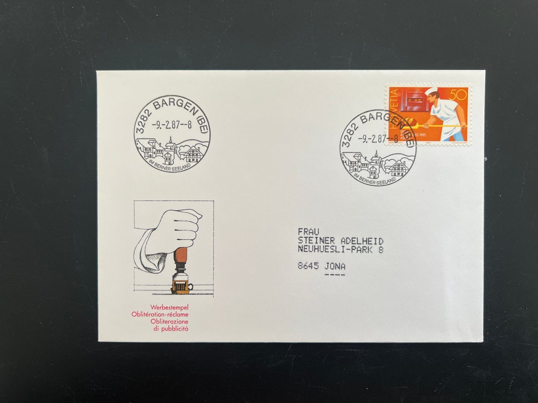 Tutti i francobolli: Bargen  Erstagbrief-Werbe-Stempel  (M952) – Usato da Hinwil venduto da Sidi4