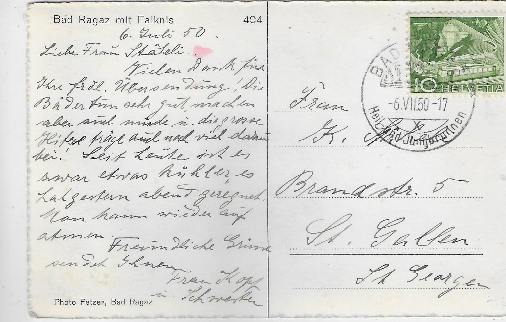 Cartoline postali: Bad Ragaz mit Falknis – Usato da Ettingen venduto da Kartenplanet 1
