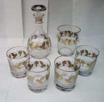 Set mit 4 Whiskygläsern Karaffe und Eisbehälter