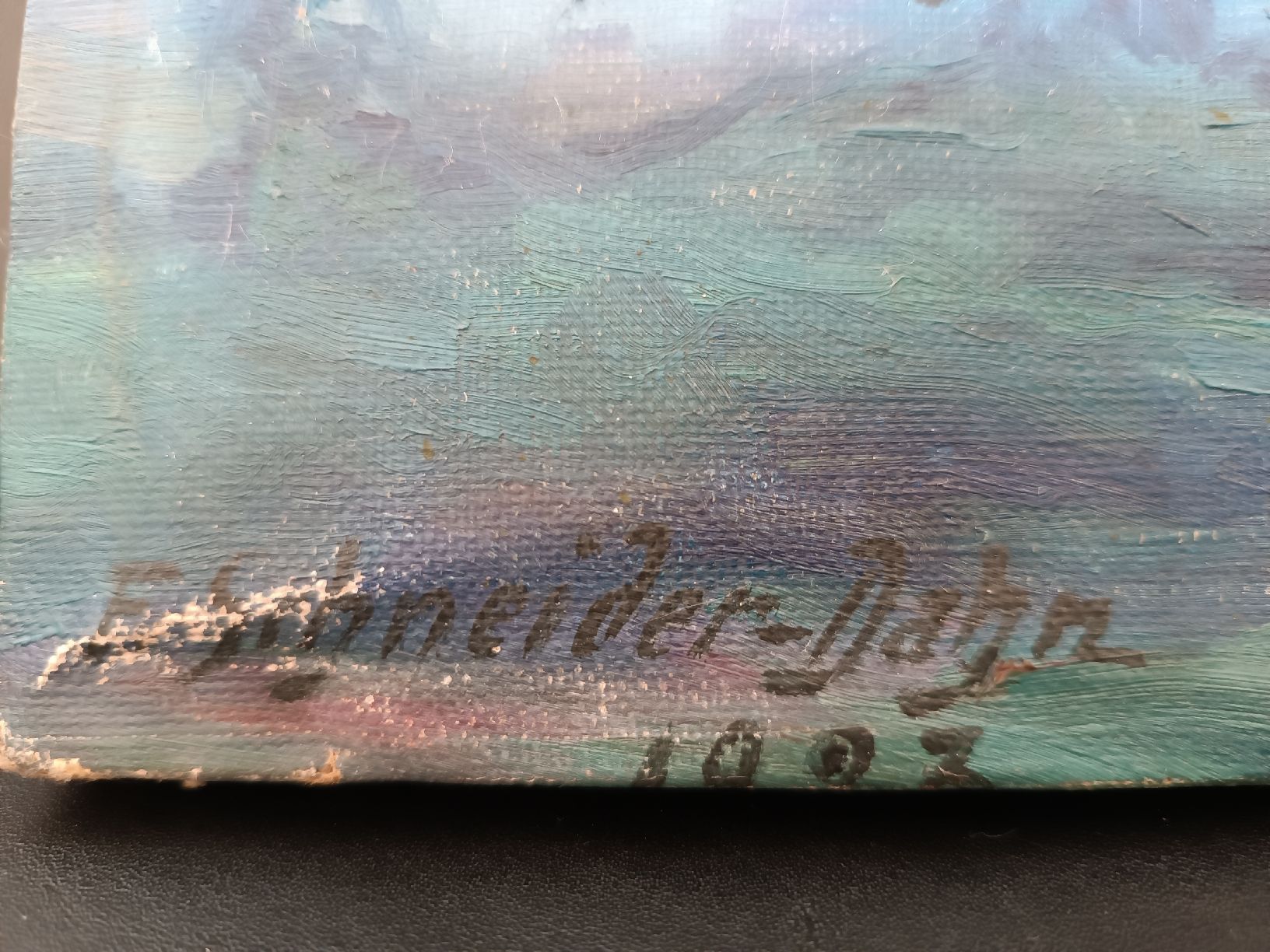 Gemälde: Ölbild Rheinfelden Signiert Schneider Dahn – Gebraucht aus Riehen von twentymodern 3