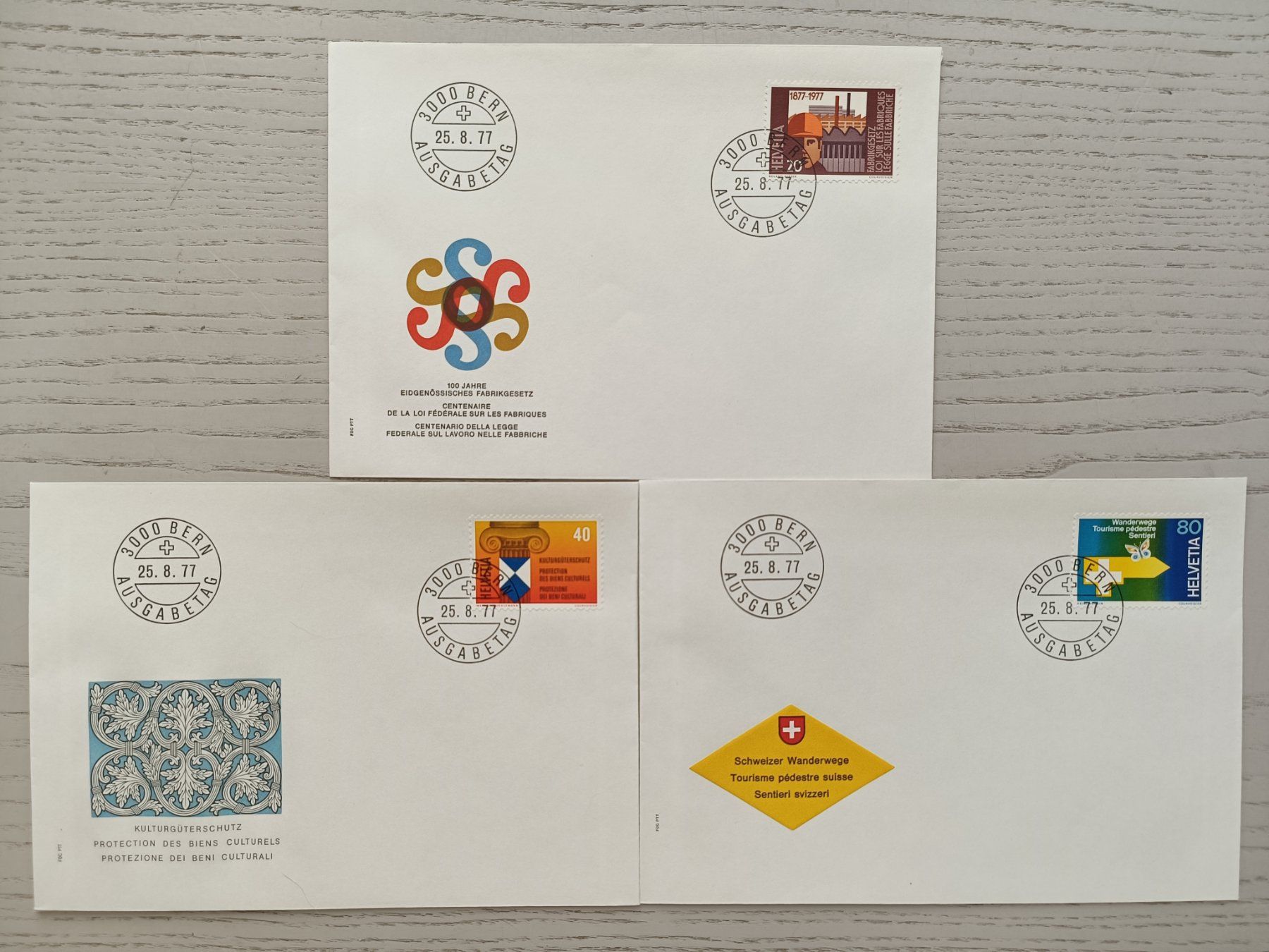 Tutti i francobolli: 1977 FDC Werbemarken Einzelwerte – Usato da Dübendorf venduto da goeggi79