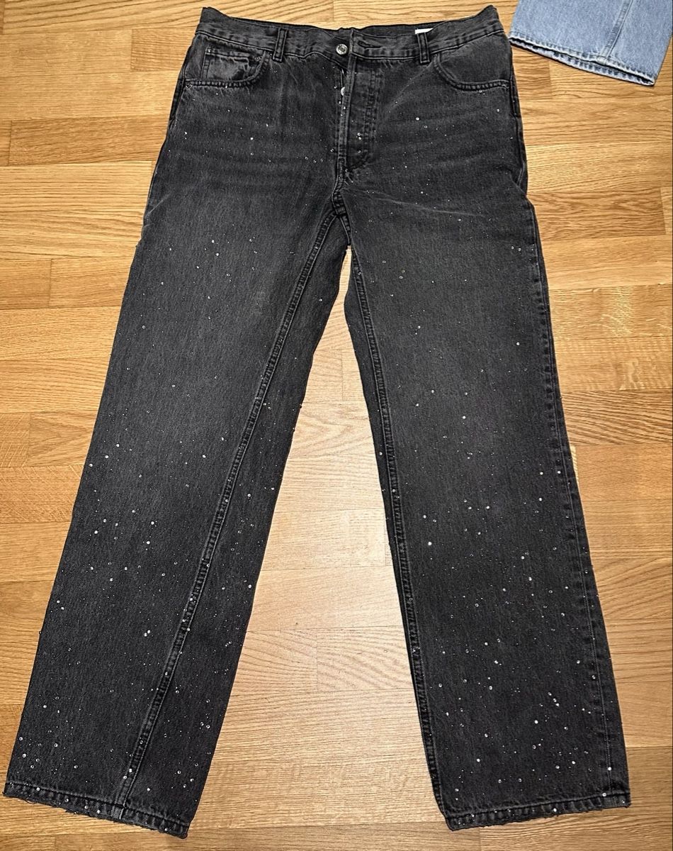 Jeans: Zara Jeans, Grau mit Strass, Grösse 38 – Gebraucht aus Biberist von dja_chx8