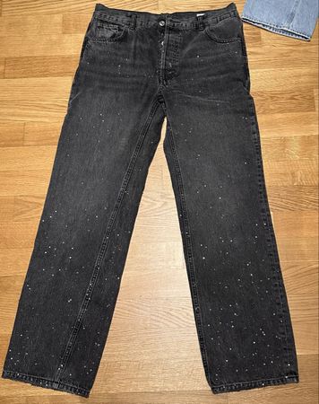 Zara Jeans, Grau mit Strass, Grösse 38