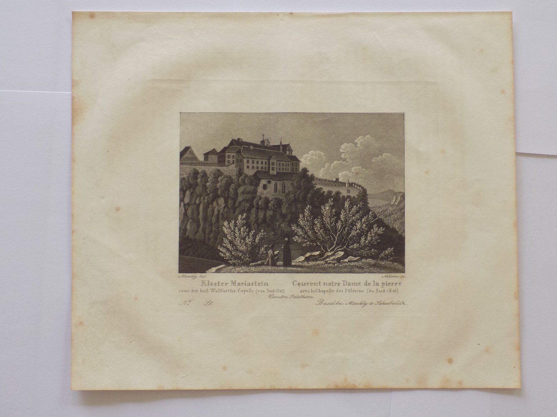 Gravures: Mariastein Kloster von Süd-Osten – D'occasion à Risch par Rischli15