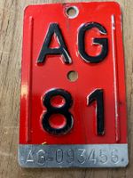 AG 81 - VELONUMMER - FAHRRADSCHILD - PLAQUE DE VELO - AG 81