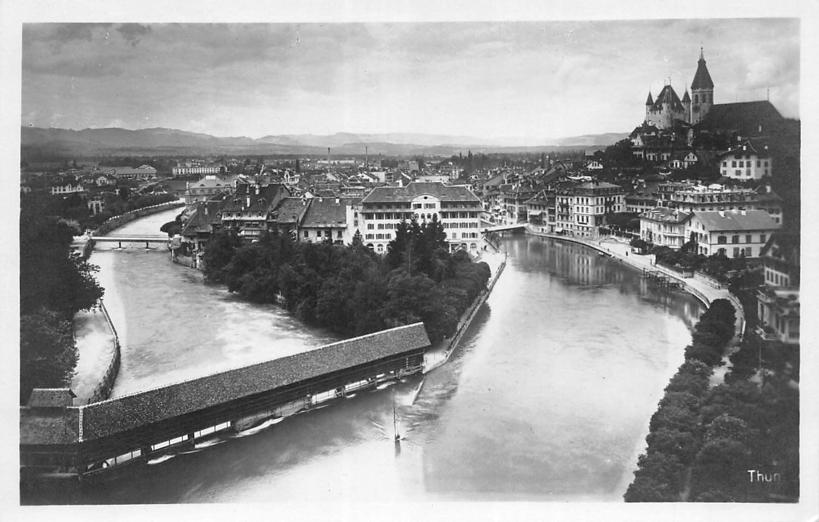 Cartoline postali: 2x Thun vom Thunerhof – Usato da Ottikon b.Kemptth. venduto da Neptun1974 2