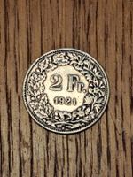 Silber münze 2 Franken Helvetica 1921 Schweiz
