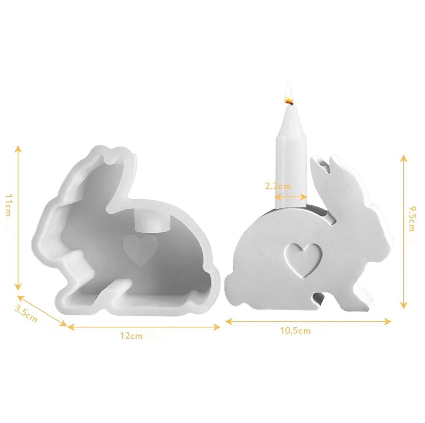 Teglie da forno: Giessform Silikonform Kerzenhalter Hase sitzend – Nuovo e nell'imballaggio originale da Kaltbrunn venduto da schere-stein-papier