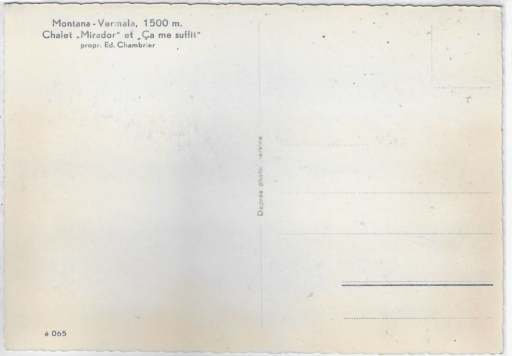 Cartes postales: Montana-Vermala - Chalet "Mirador" – D'occasion à Ettingen par Kartenplanet 1