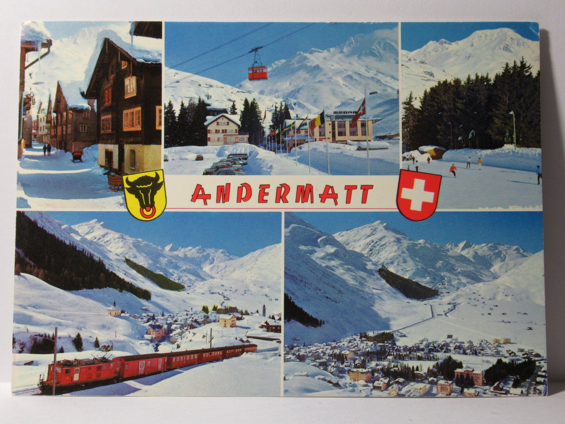 Cartoline postali: Andermatt , Bergbahn , Gondel , Hotel – Usato da Grenchen venduto da frechri