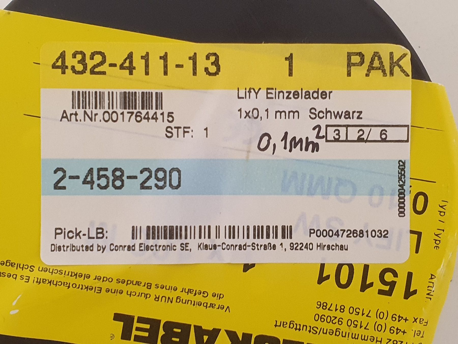 Kabel: Litze, Kabel Einzelader HELUKABEL 0.10 mm2, Schwarz 100 m – Neu und originalverpackt aus Aegerten von taxidermo 4