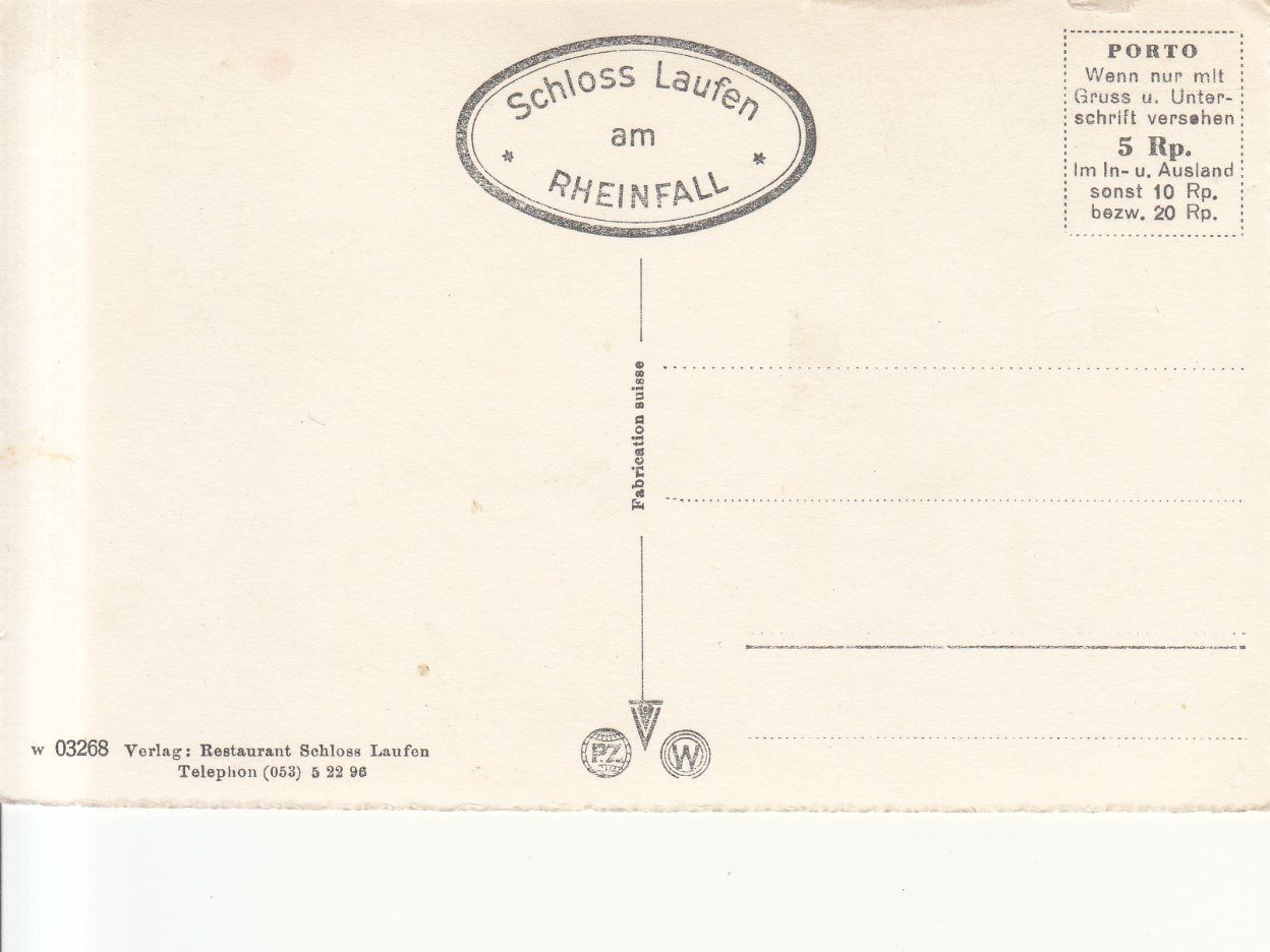 Cartoline postali: Rheinfall ca. 1950 – Usato da Bürglen TG venduto da StampGraf 1