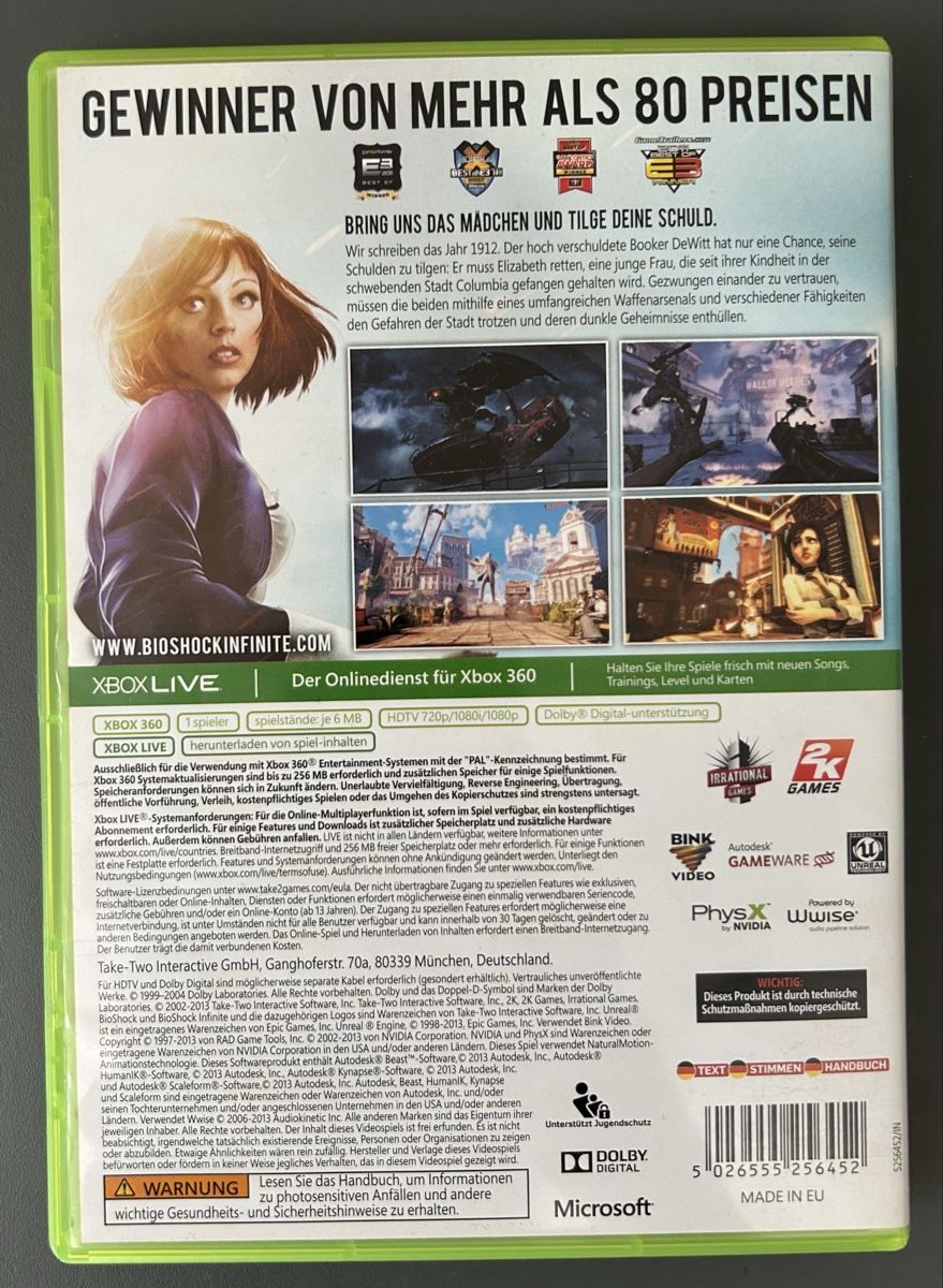 Jeux: Bioshock Infinite - Xbox 360 – D'occasion à Obfelden par jenxbp 1