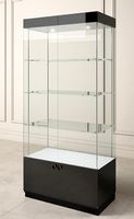Glasvitrine, ESG Glas, Schwarz, LED (B.91cmxT.46cmxH.190cm)
