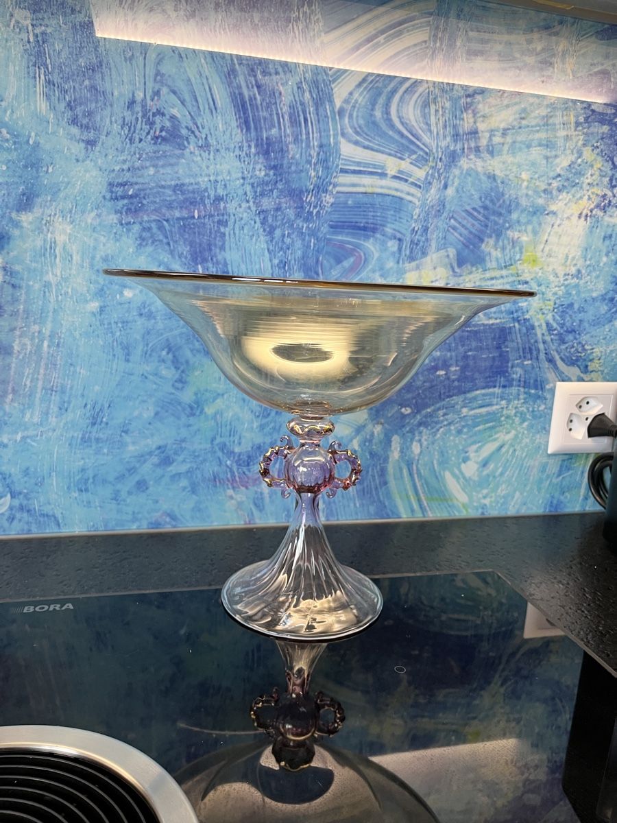Murano Bicchieri: Irisierende Glasschale Muranoglas Compote Prunkschale Glas – Nuovo (secondo la descrizione) da Frauenfeld venduto da Babytimmy 1