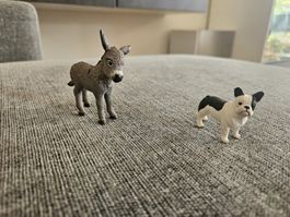 Schleich Esel und Bulldogge