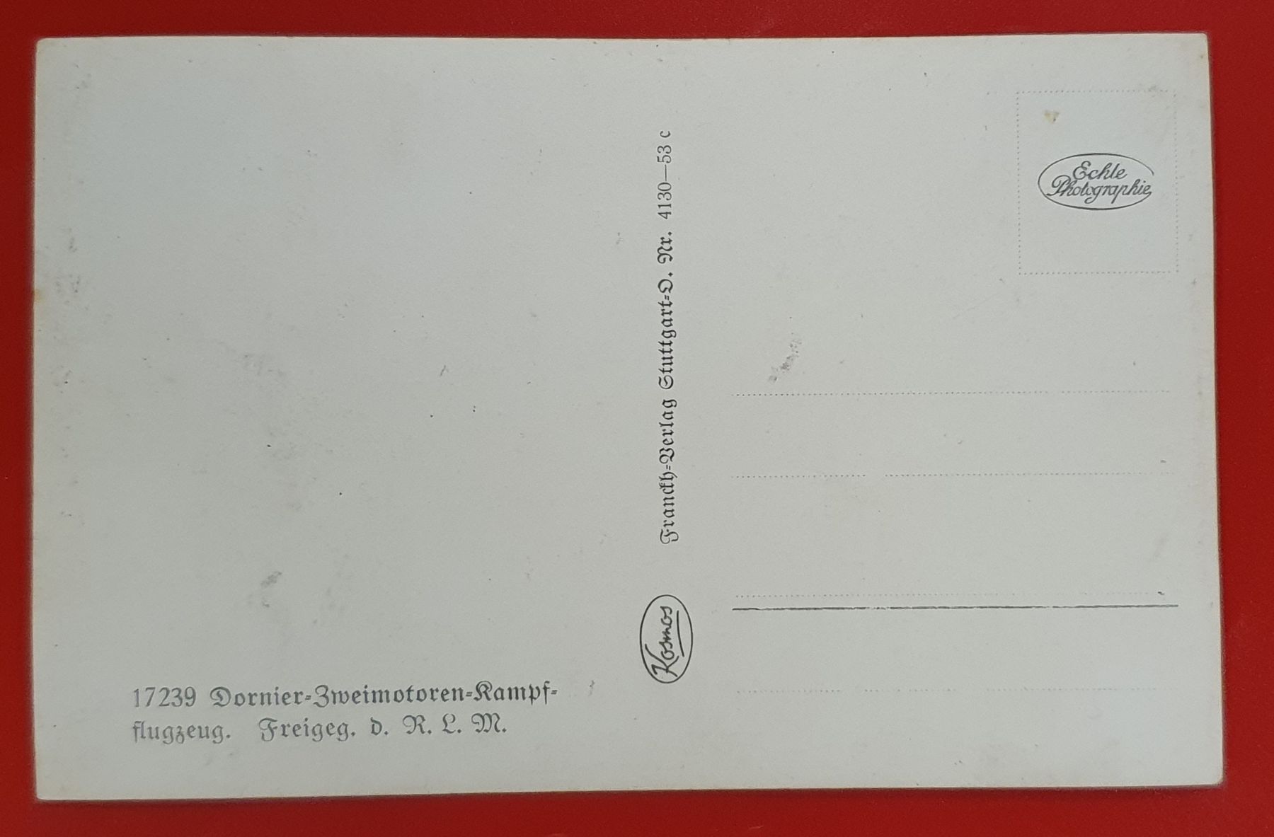 Ansichtskarten: Dornier Zweimotoren - Kampfflugzeug – Gebraucht aus Kreuzlingen von Rschweiz1 1