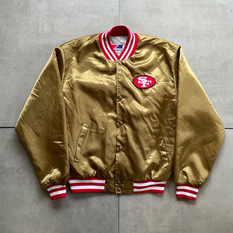 1990s San Francisco 49er Gold Satin Vintage Bomber Jacket Kaufen auf