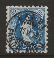 1888 : Steh. Helvetia Nr. 70B, gute Zähnung, KP 575.--