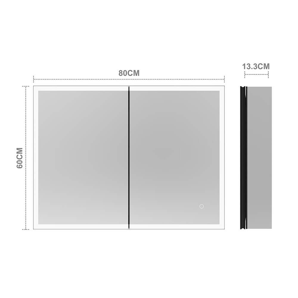 Armadietti a specchio: LED-Spiegelschrank EVA Schwarz - 80x60cm – Nuovo e nell'imballaggio originale da Wallenwil venduto da toesstal-vertrieb 7