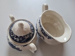 Vintage-Milchkännchen & Zuckerdose Old England Tudor Ware