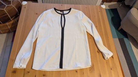 Chemisier blanc imitation soie taille XS