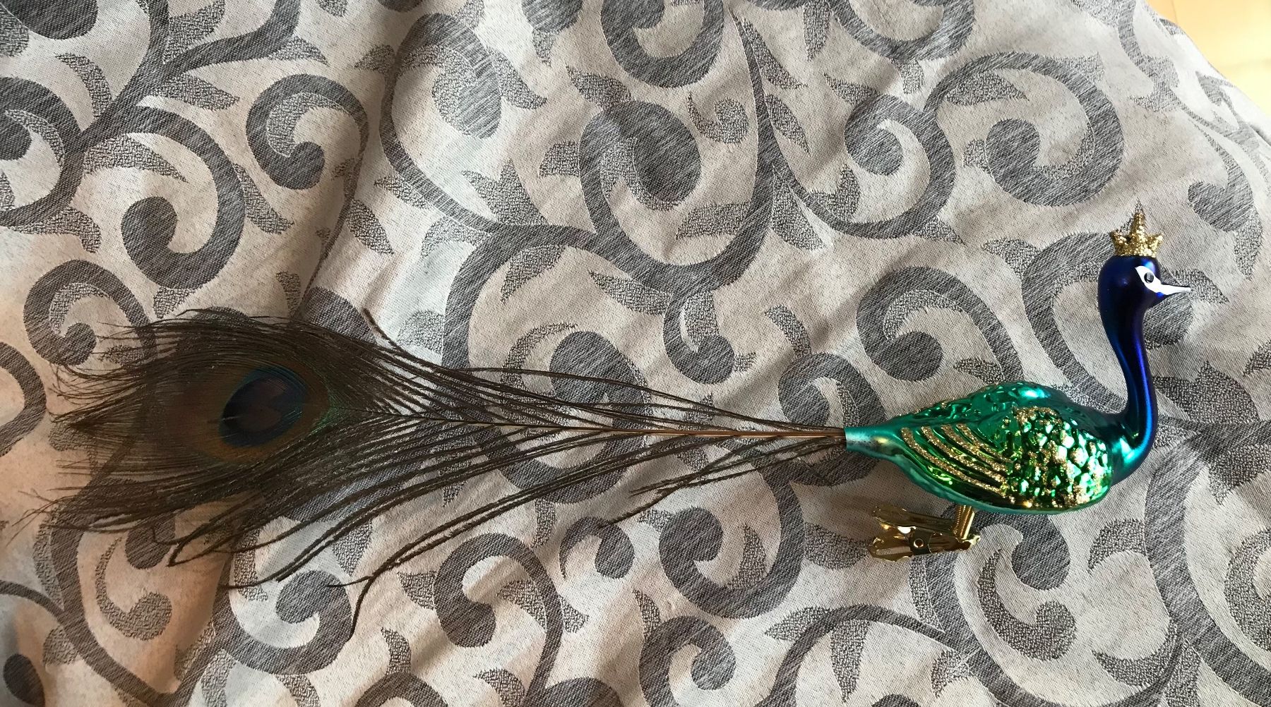 Tutte le decorazioni: gr. blauer Pfau Christbaumschmuck Ostern Vogel – Nuovo e nell'imballaggio originale da Alpnach Dorf venduto da marvo 1