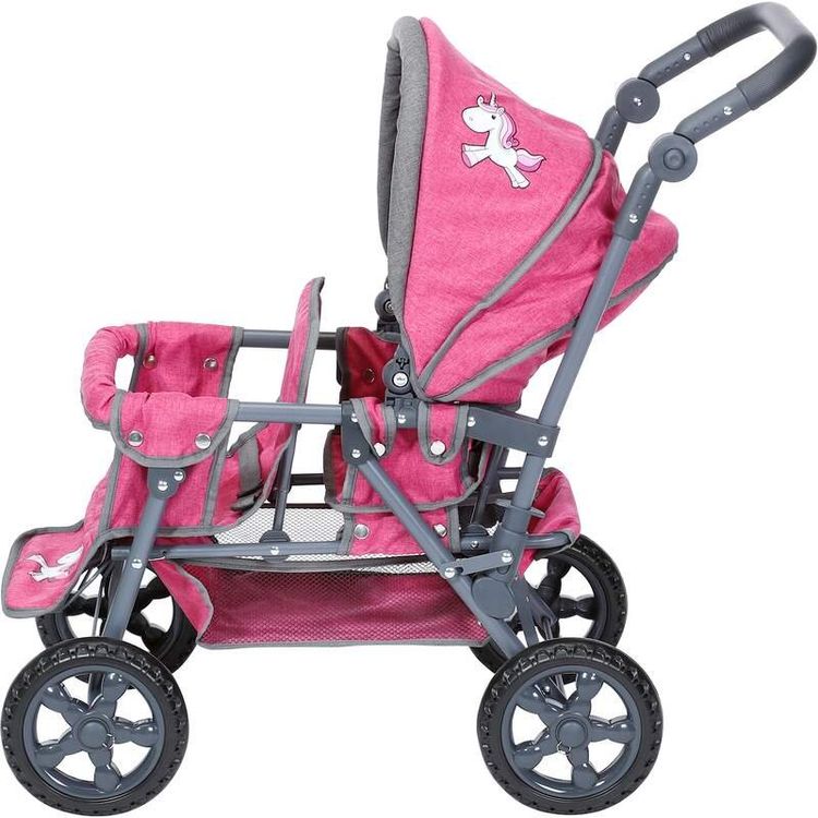 Carriolita De Juguete Doble Para Muñecas Ibaby Duette - Rosa
