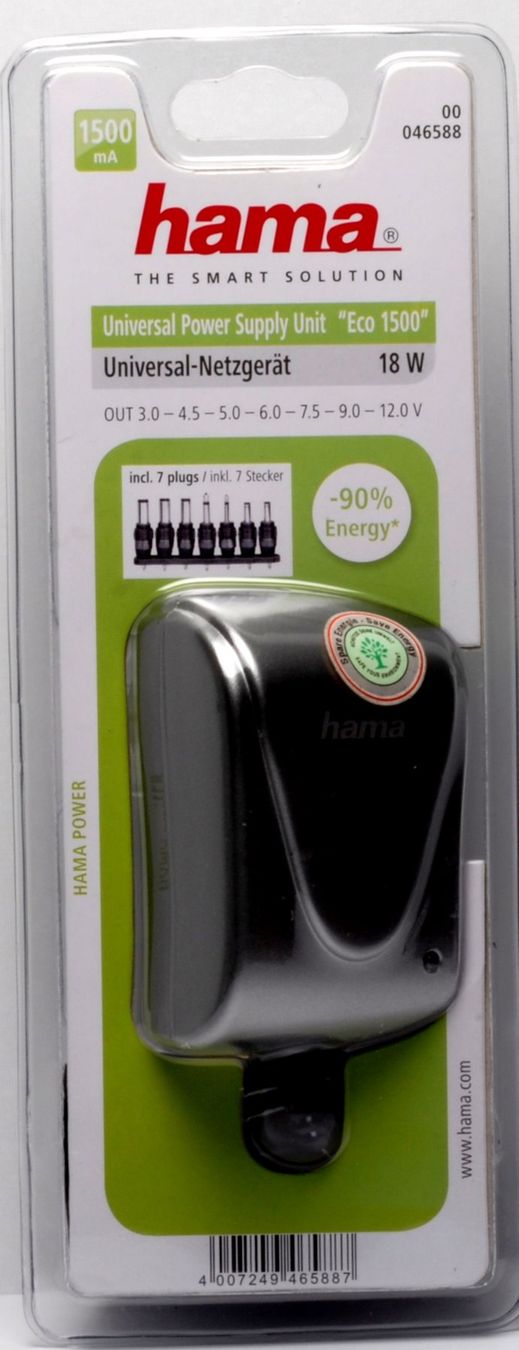 Hama Caricabatterie: HAMA 46588 Universal Stecker Netzgerät ECO 1500 – Nuovo e nell'imballaggio originale da Lostorf venduto da real-value