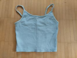 Sommertop, Rippstruktur, hellblau